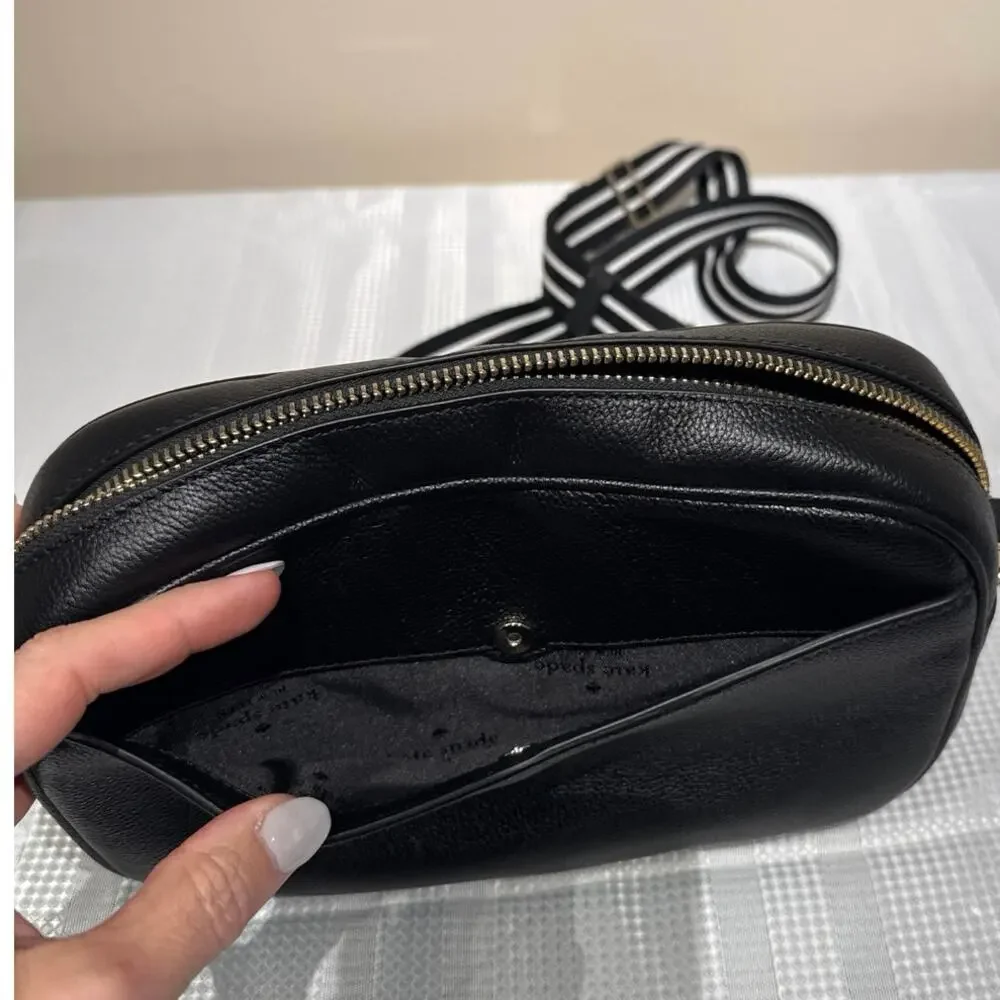 Kate Spade New York Rosie pebbled leather flap camera bag‎ purse in black